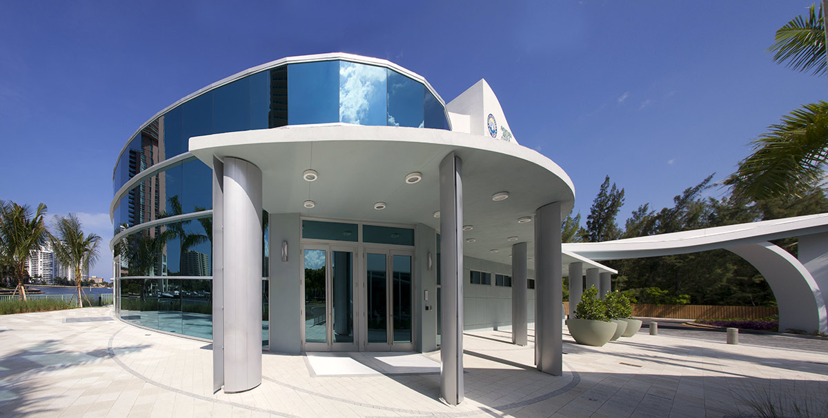 Architectural view of Aventura Arts snd Cultural Center - Aventura. FL.