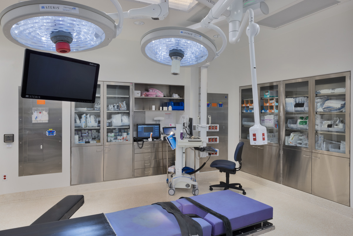 Interior design operating room view of the Cleveland Clinic in Weston, FL.