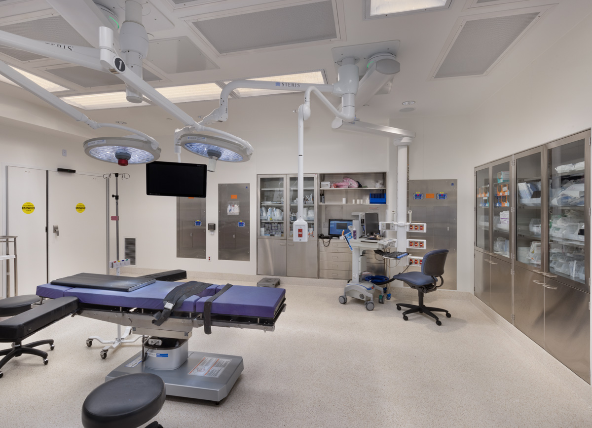 Interior design operating room view of the Cleveland Clinic in Weston, FL.