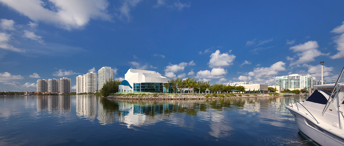 Architectural view of Aventura Arts snd Cultural Center - Aventura. FL.