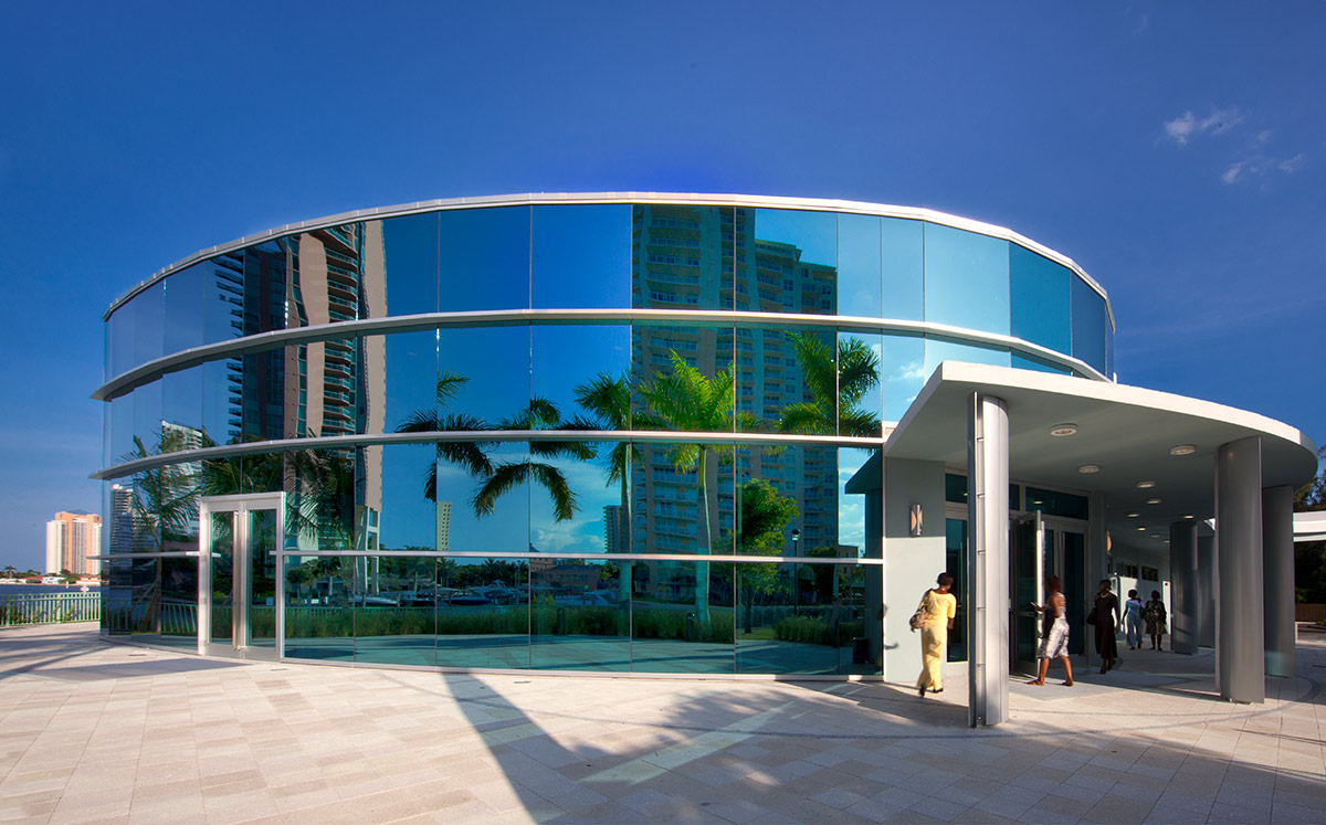 Architectural view of Aventura Arts snd Cultural Center - Aventura. FL.