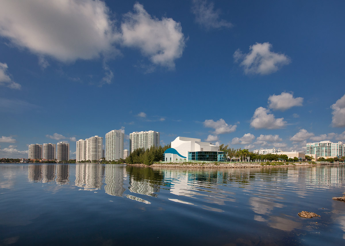 Architectural view of Aventura Arts snd Cultural Center - Aventura. FL.