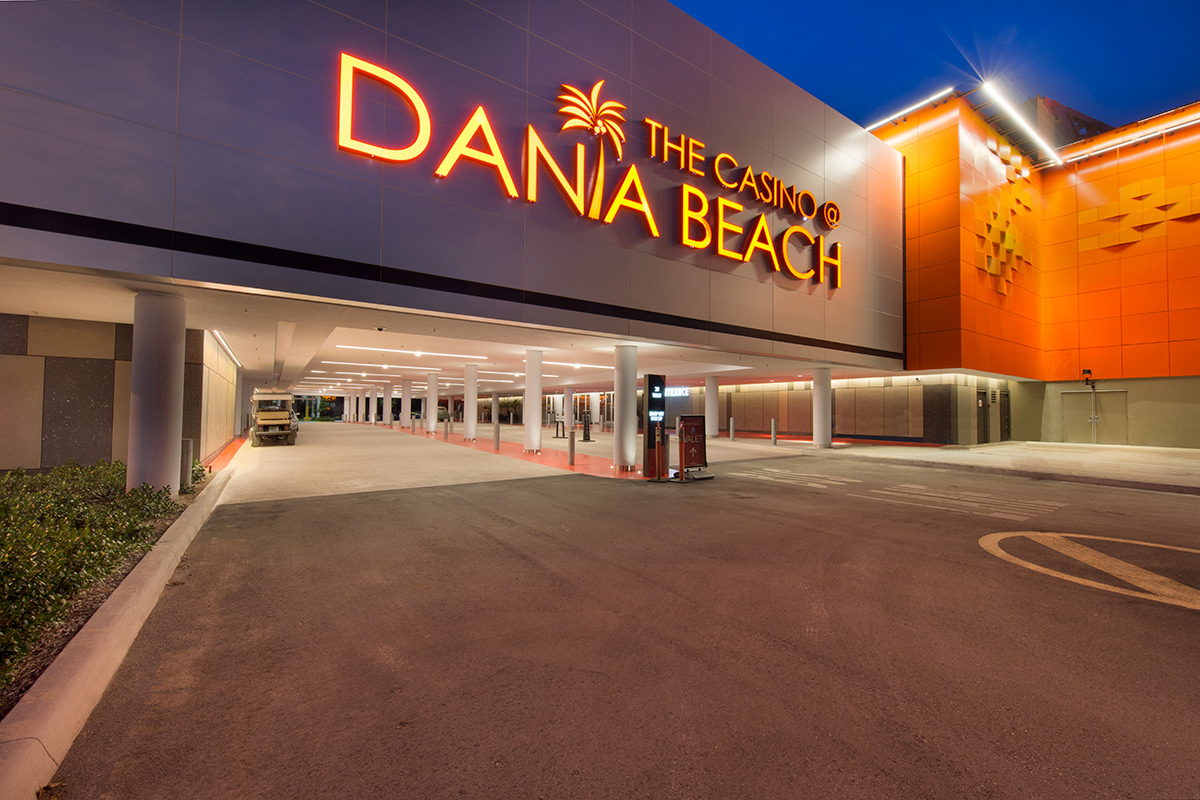 Architectural dusk view of the Casino at Dania Beach FL