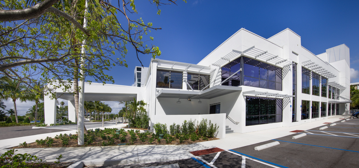 Architectural east view of Maltz theater in Jupiter, FL.