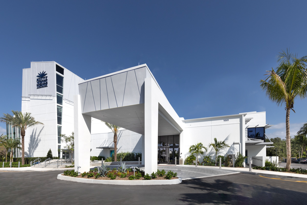 Architectural entrance view of Maltz theater in Jupiter, FL.