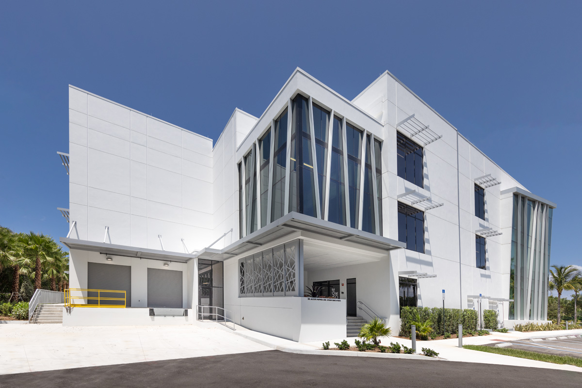 Architectural west view of Maltz theater in Jupiter, FL.