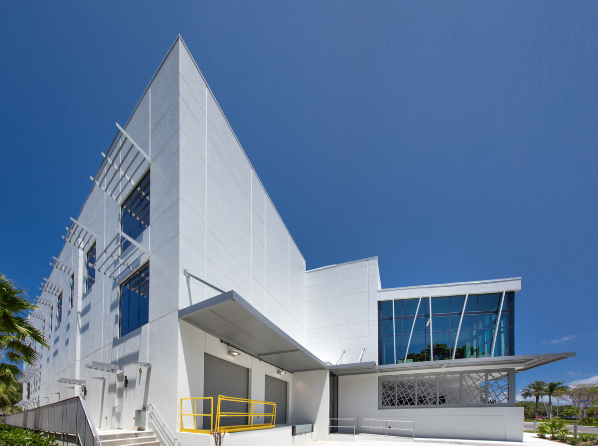 Architectural west view of Maltz theater in Jupiter, FL.