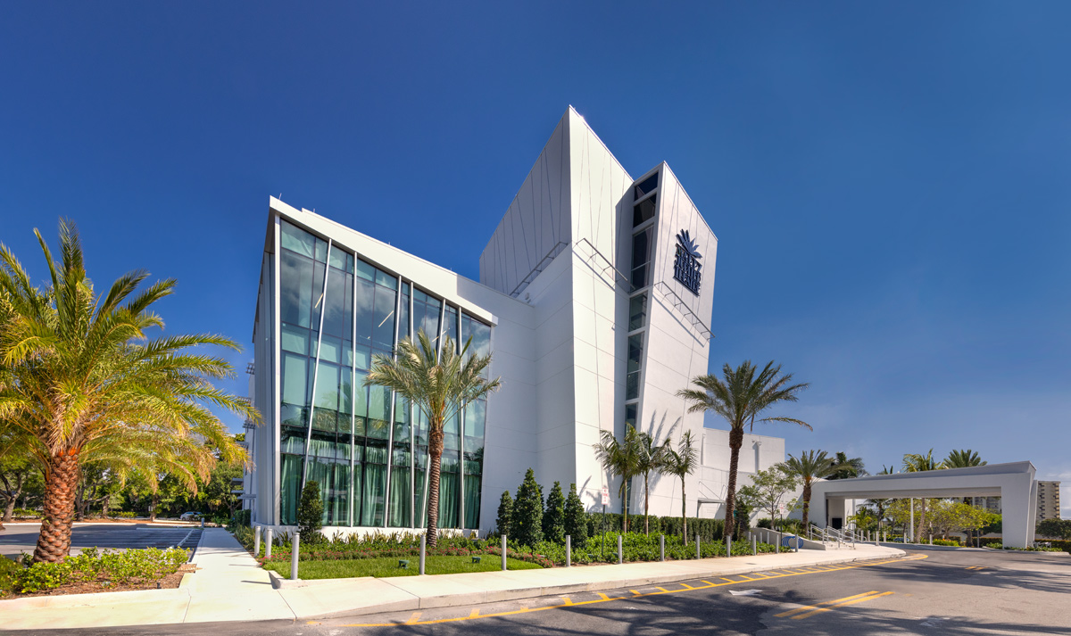 Architectural view of Maltz theater in Jupiter, FL.