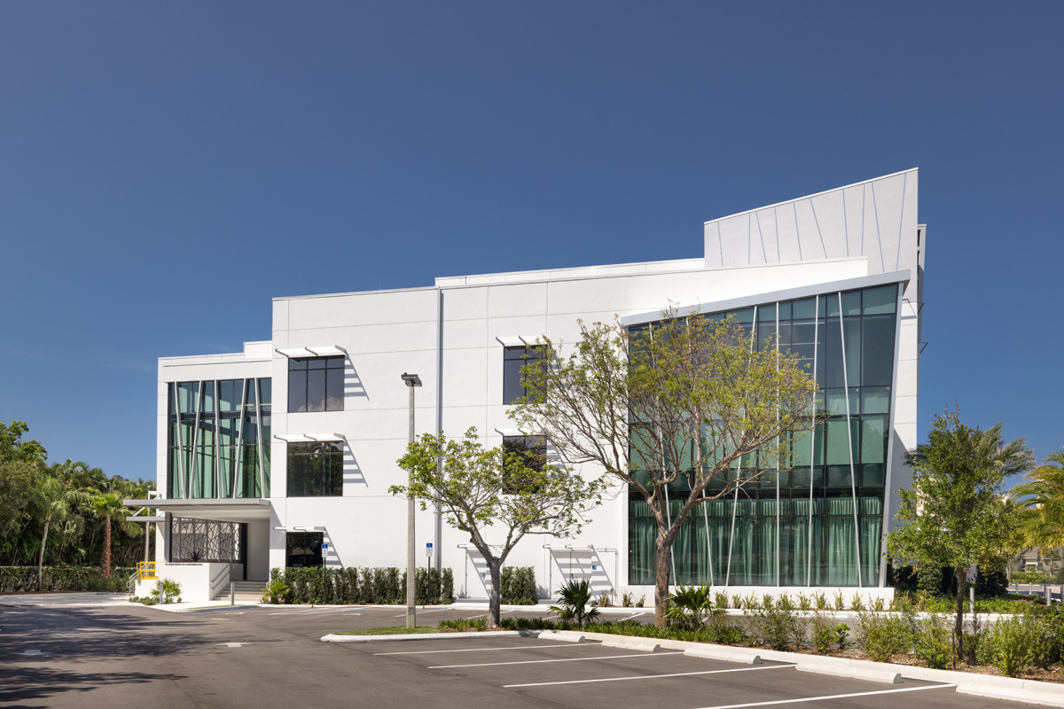 Architectural west view of Maltz theater in Jupiter, FL.