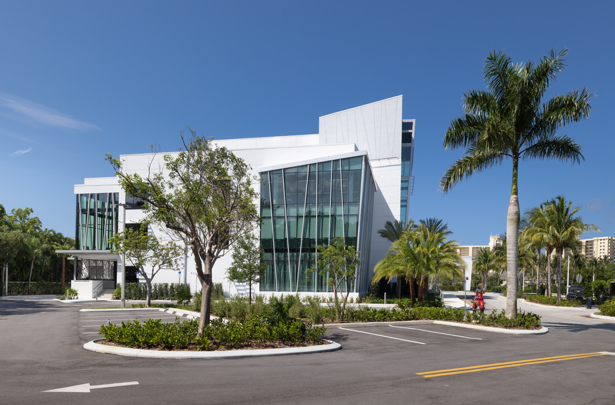 Architectural west view of Maltz theater in Jupiter, FL.
