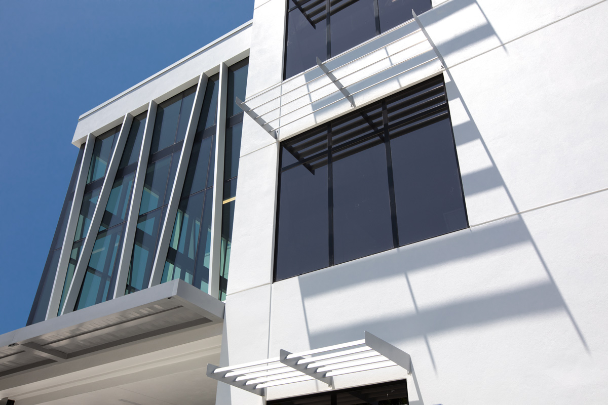 Architectural detail view of Maltz theater in Jupiter, FL.