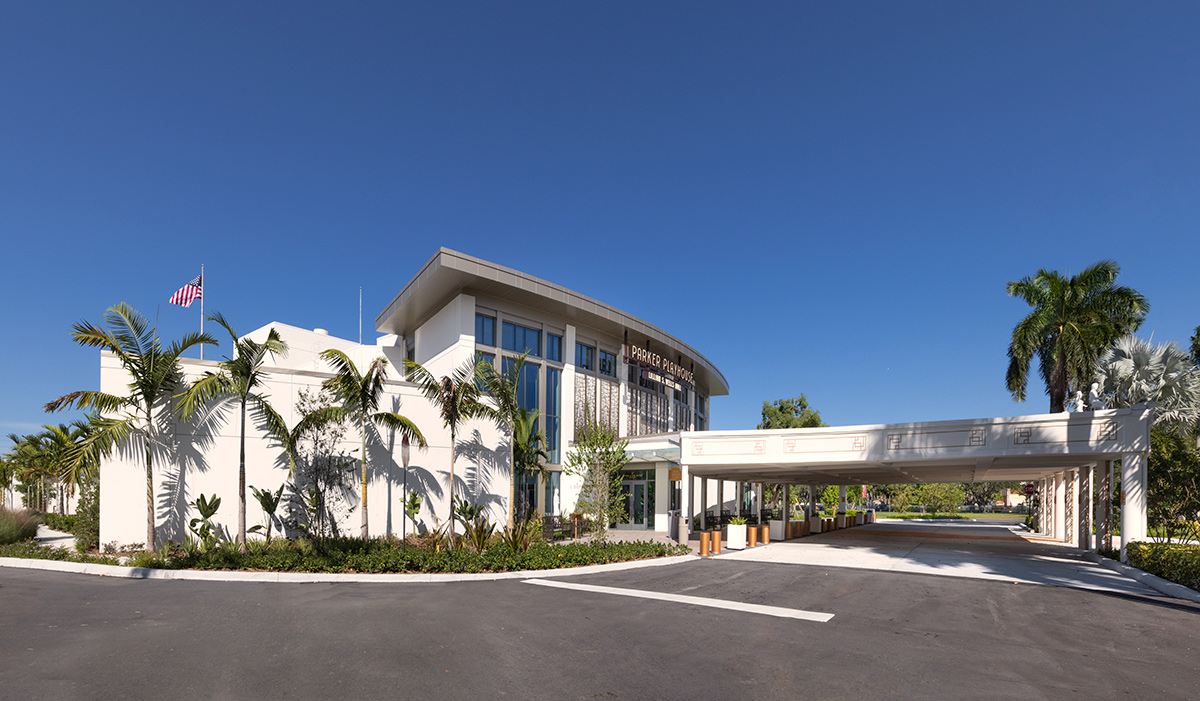 Architectural view of the Parker Playhouse in Fort Lauderdale, FL. 