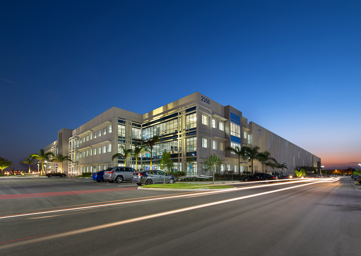 Architectural dusk view of Telemundo Headquarters - Doral, FL