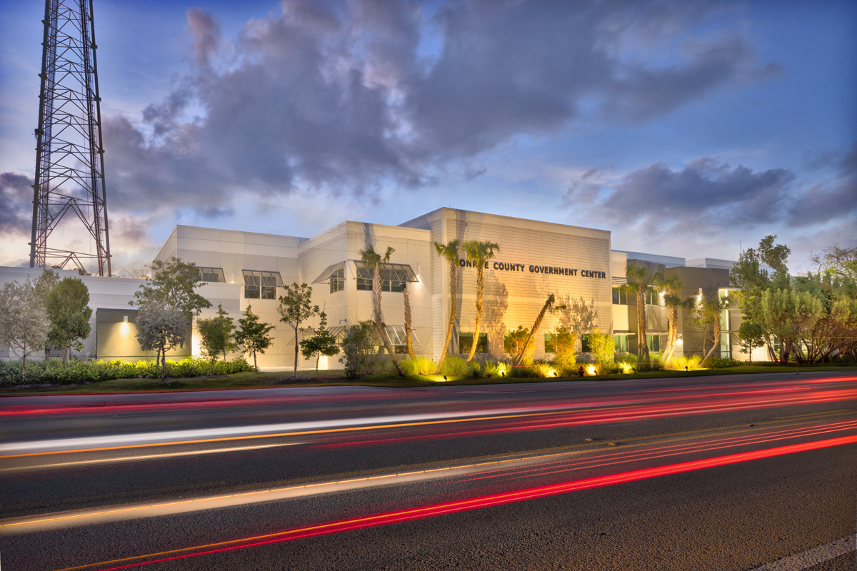 Architectural dusk view of the Monroe County Courthouse - Islamorada, FL