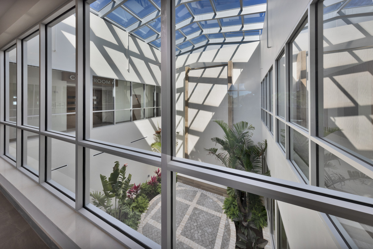 Interior design view of the courtyard at the Monroe County Courthouse - Islamorada, FL.