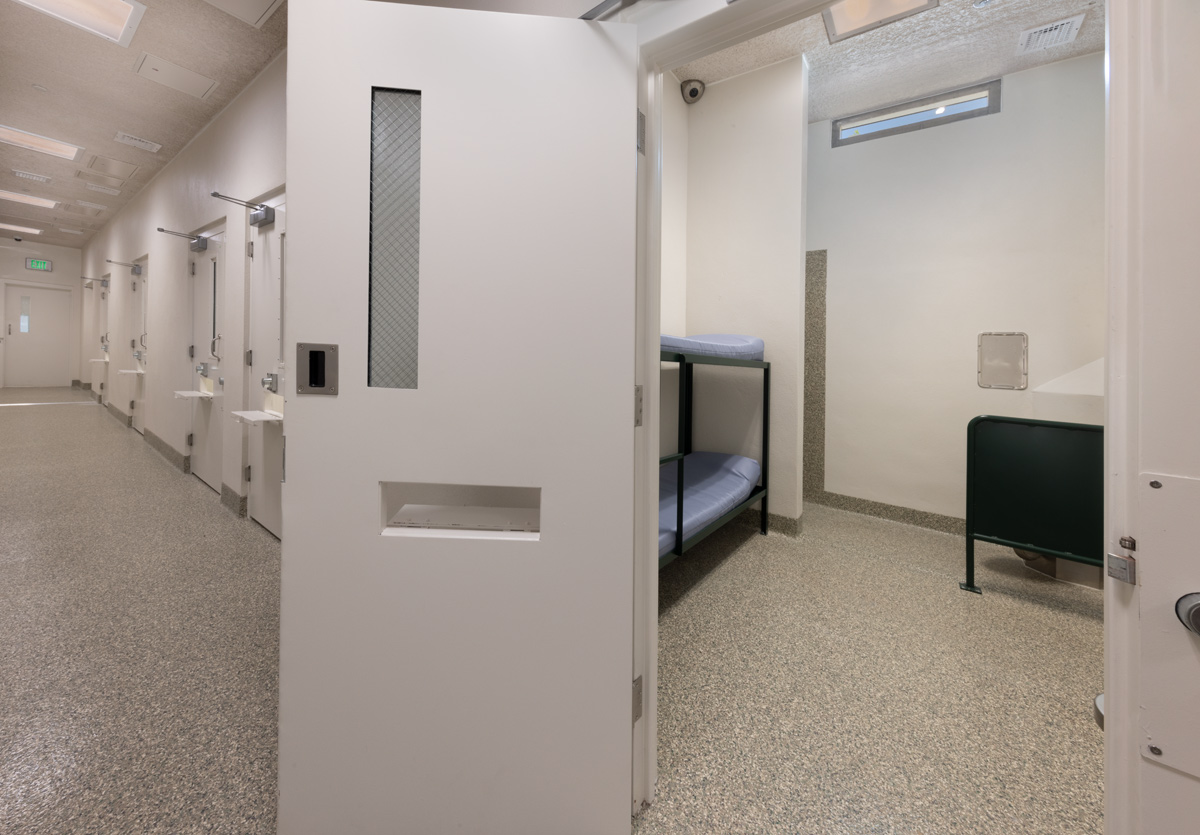 Interior design view of the prisoner holding cells at the Monroe County Detention - Islamorada,FL.