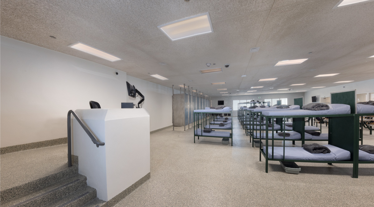 Interior design view of the prisoner dormitory at the Monroe County Detention - Islamorada,FL.