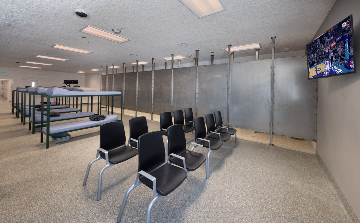 Interior design view of the prisoner dormitory at the Monroe County Detention - Islamorada,FL.