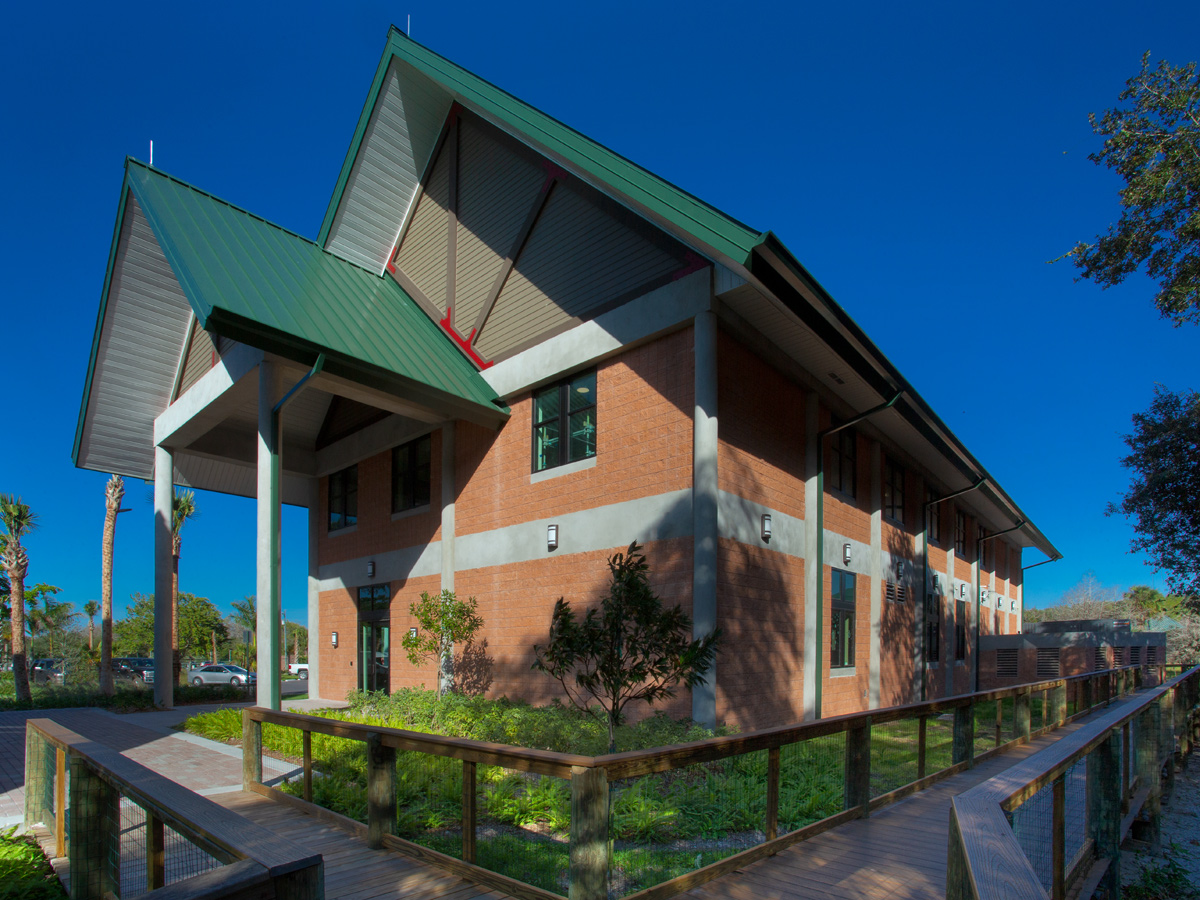 Architectural view of the Abiaki Tribal Historic Preservation HQ in Clewiston, FL