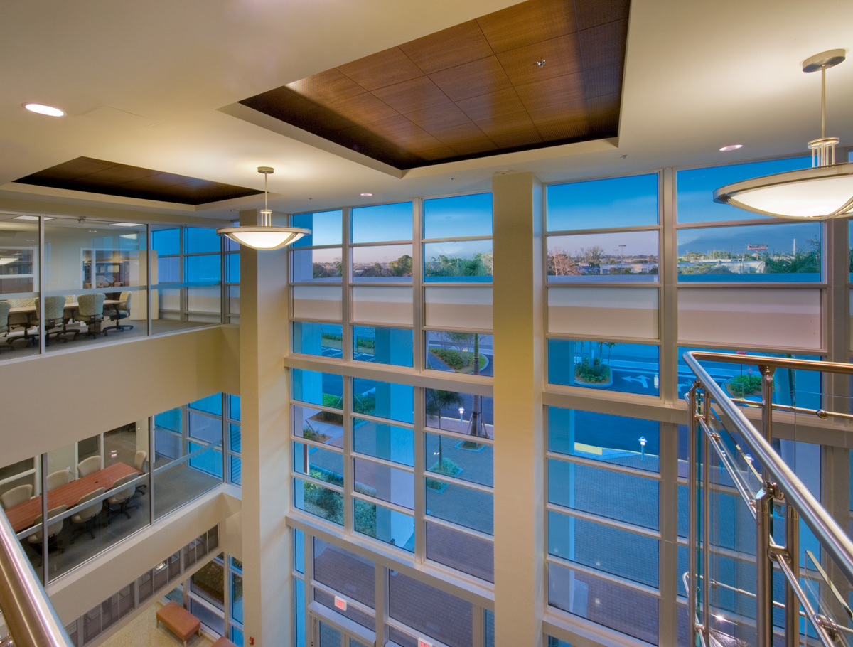 Interior design view of the lobby atrium at the Children's Services Council - West Palm Beach, FL.