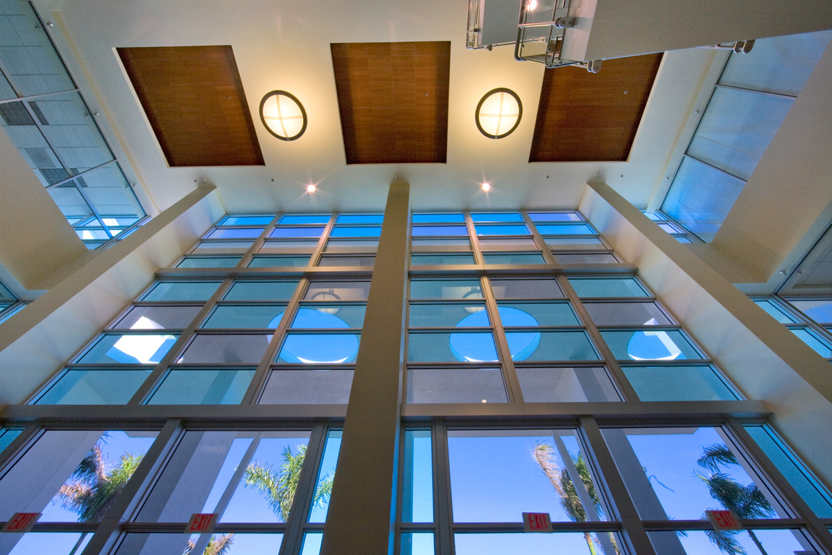 Interior design view of the lobby atrium at the Children's Services Council - West Palm Beach, FL.