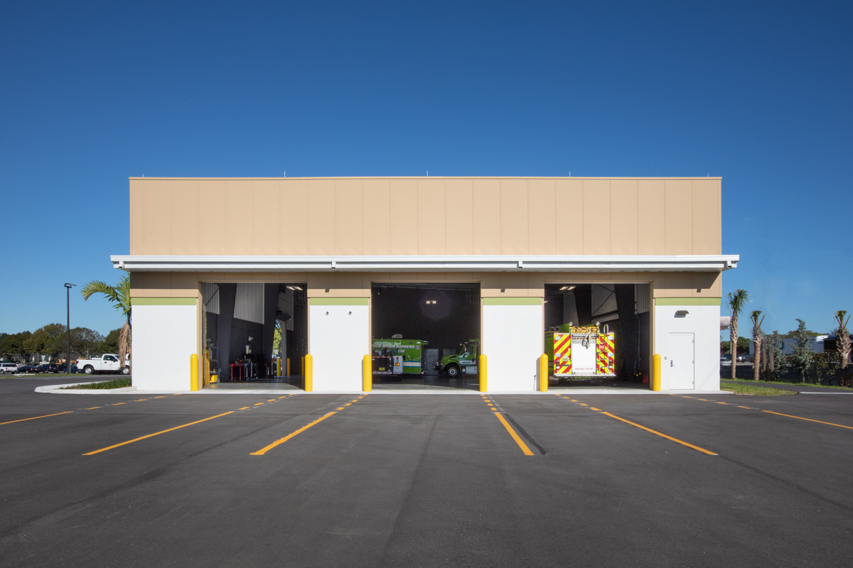 Architectiural view of Palm Beach Gardens fire and rescue.