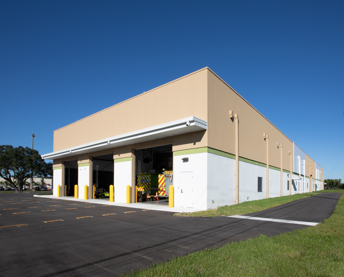 Architectiural view of Palm Beach Gardens fire and rescue.