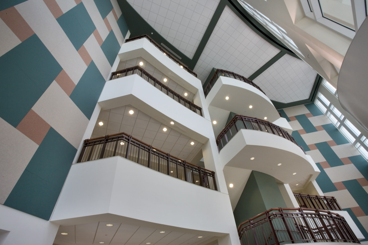 Interior design atrium view of the Palm Beach County Vista Center Boynton Beach, FL