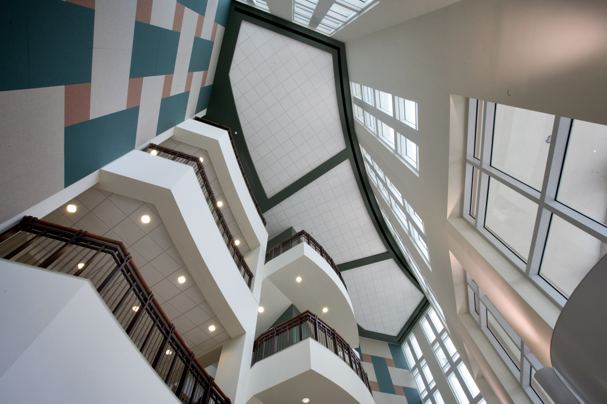 Interior design atrium view of the Palm Beach County Vista Center Boynton Beach, FL