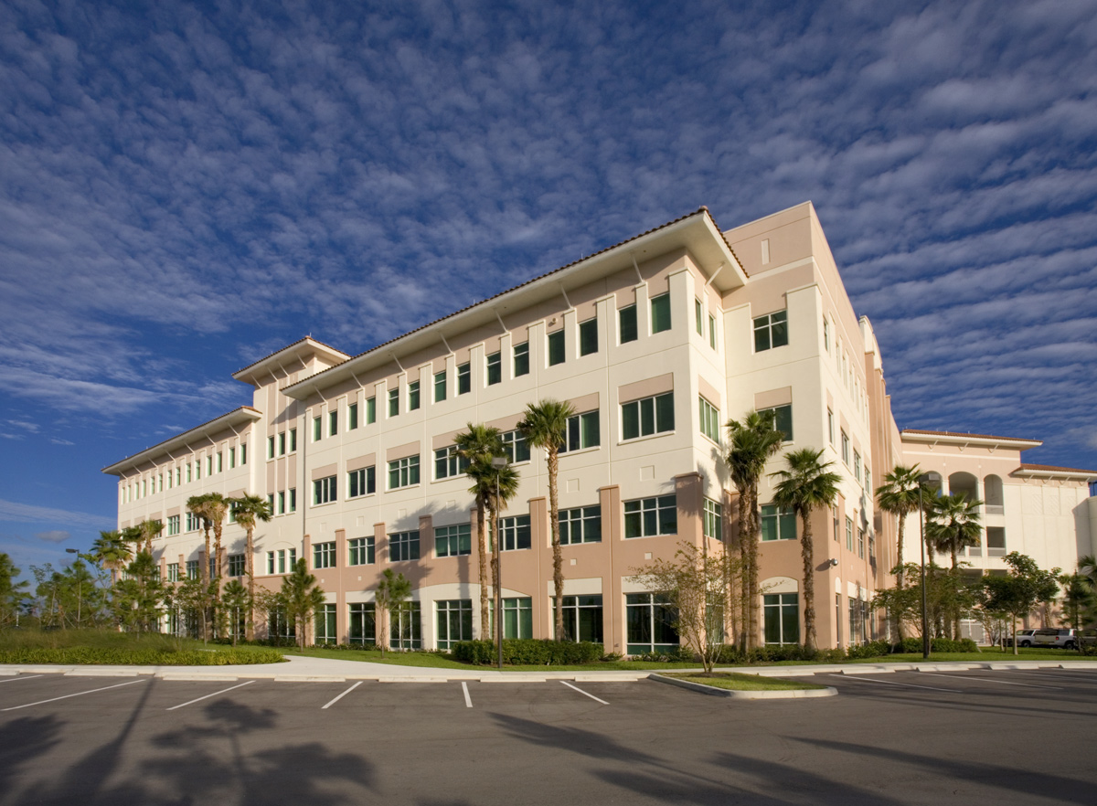 Architectural day view of the Palm Beach County Vista Center Boynton Beach, FL