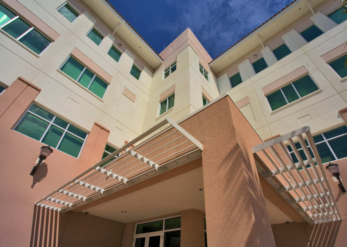 Architectural day view of the Palm Beach County Vista Center Boynton Beach, FL