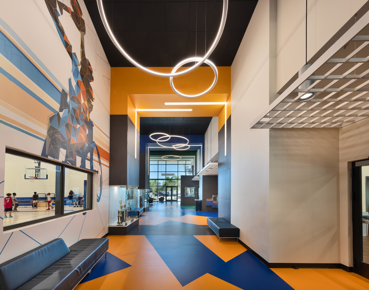 Interior design lobby view at the Sunrise Athletic Center - Sunrise, FL.