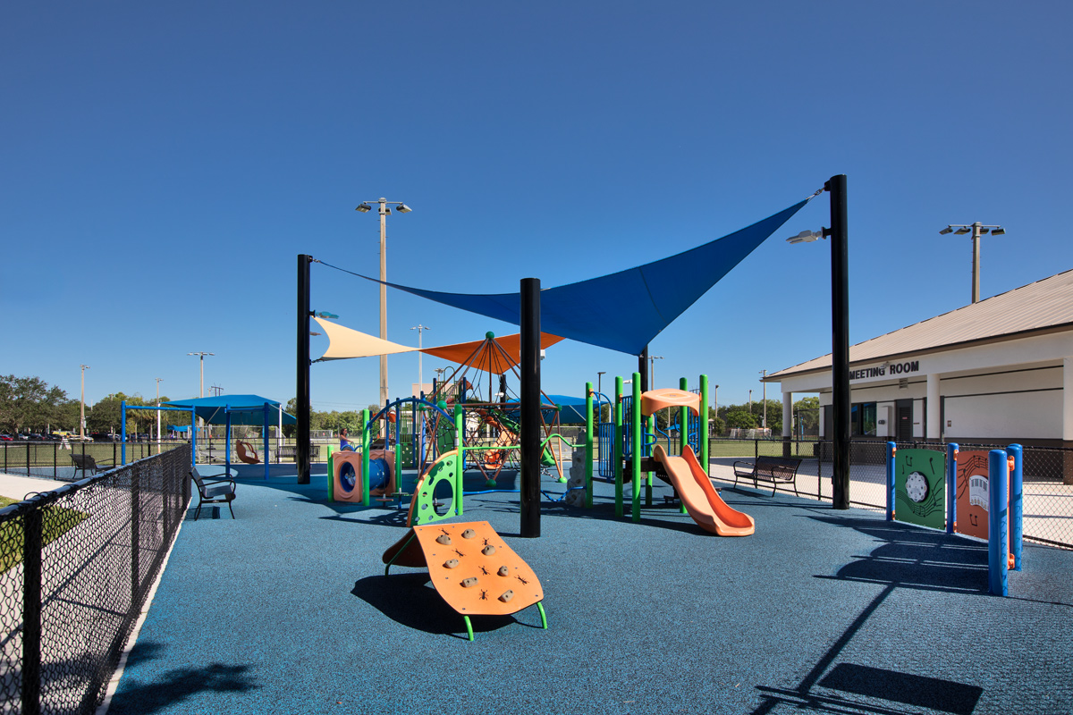 Design view of the playground at the Sunrise Park in Sunrise, FL.