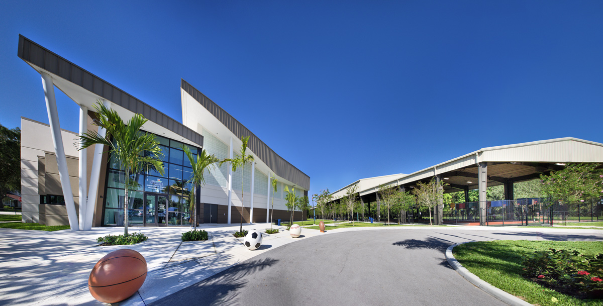 Architectural view of the Sunrise Athletic Center and basketball facility - Sunrise, FL