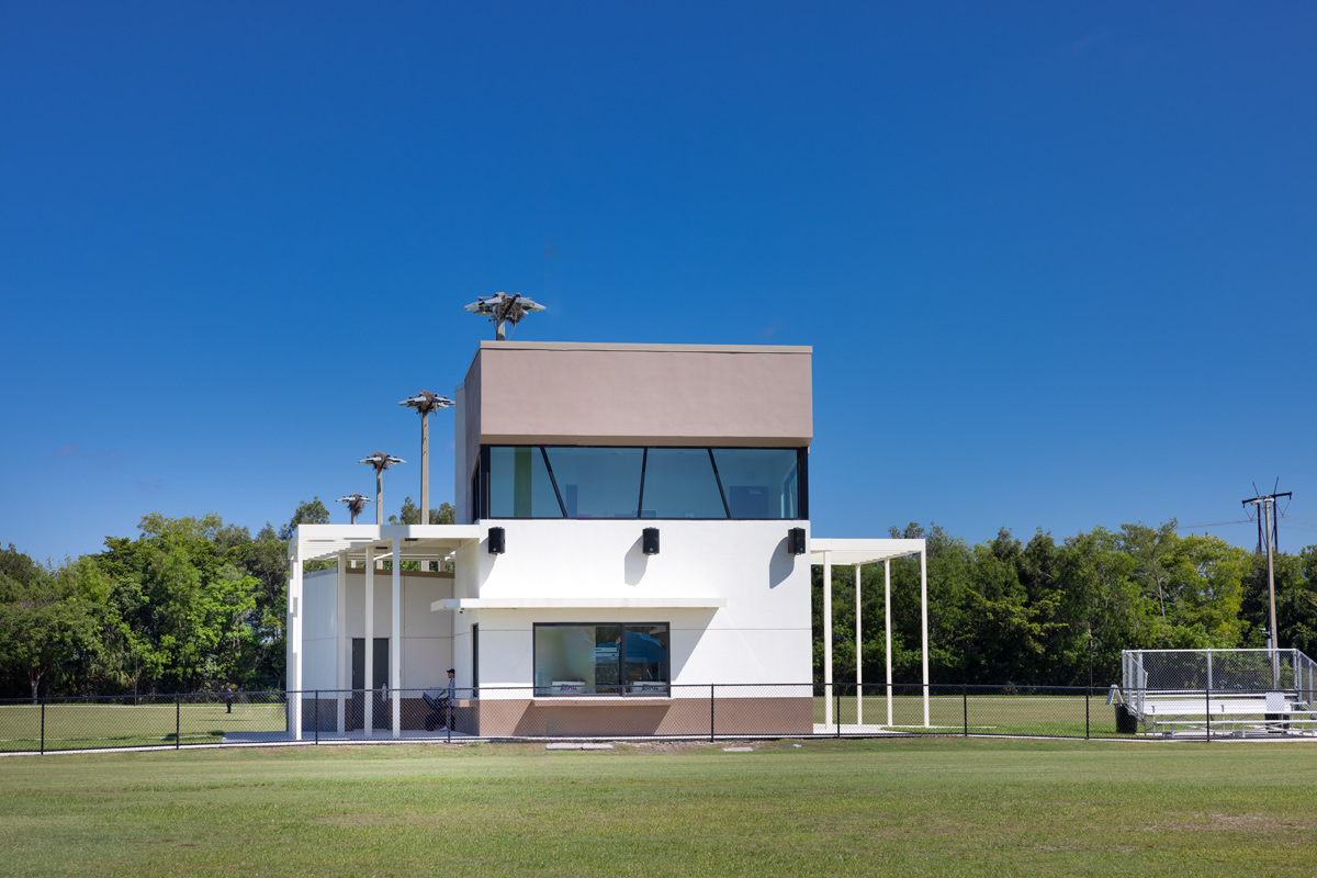 Architectural view of the concession facility at the Sunrise Park in Sunrise, FL.