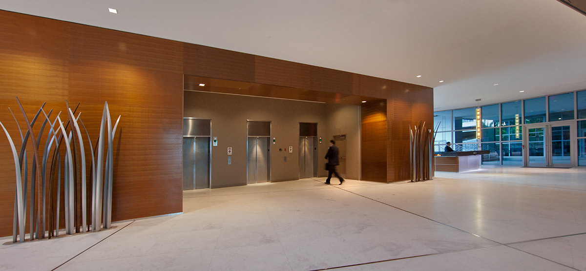 Interior design view of 1450 Brickell office tower.