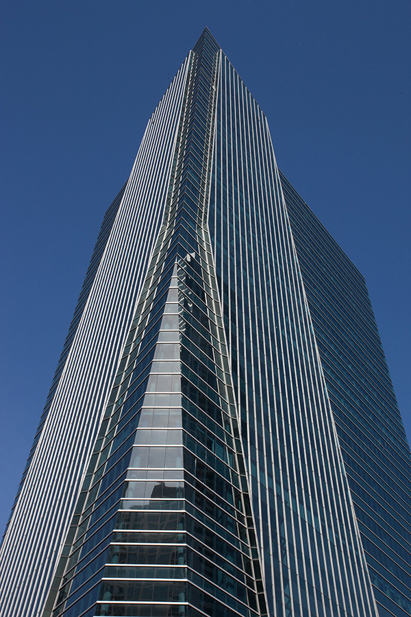 Architectural detail view of 1450 Brickell office tower.