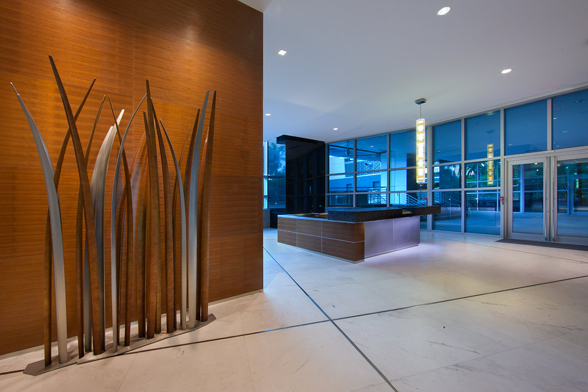 Interior design view of 1450 Brickell office tower.