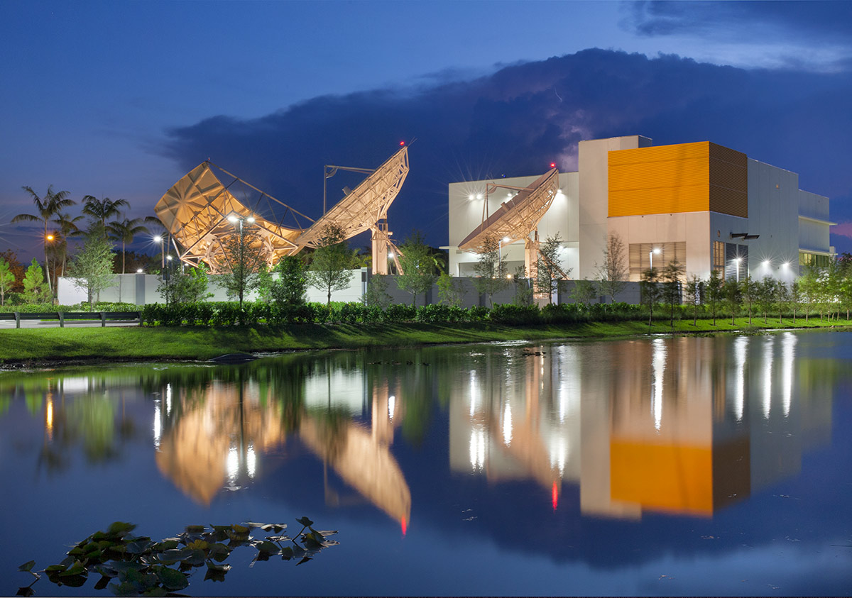 Scenic dusk view of the HBO data center in Sunrise, FL 