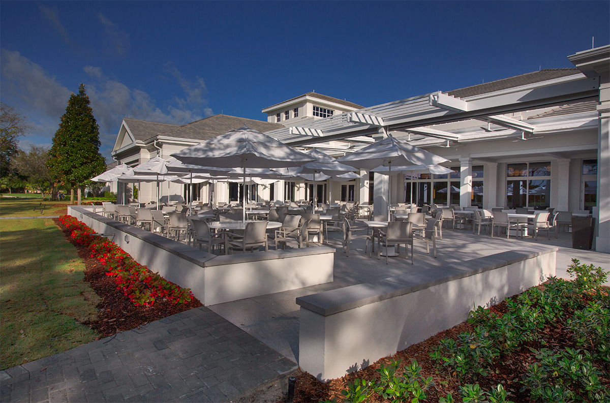 High Ridge Country Club Boynton Beach architectural clubhouse view.