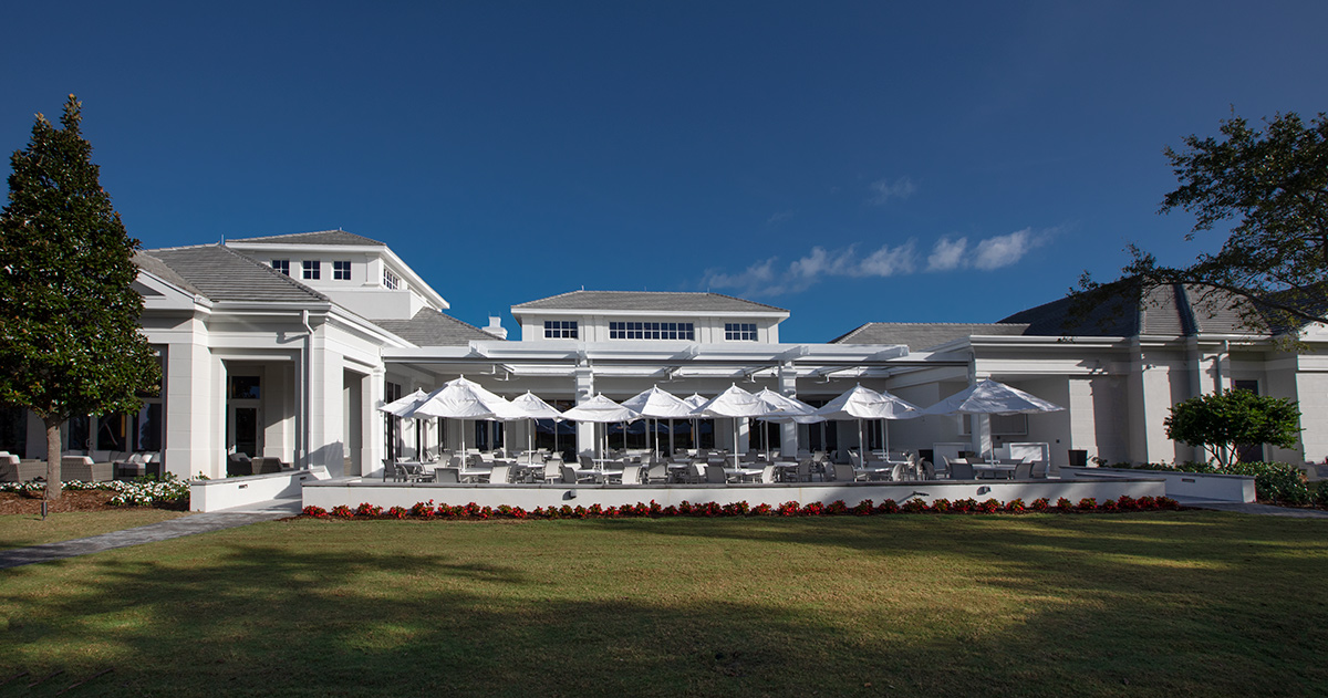 High Ridge Country Club Boynton Beach architectural clubhouse view.