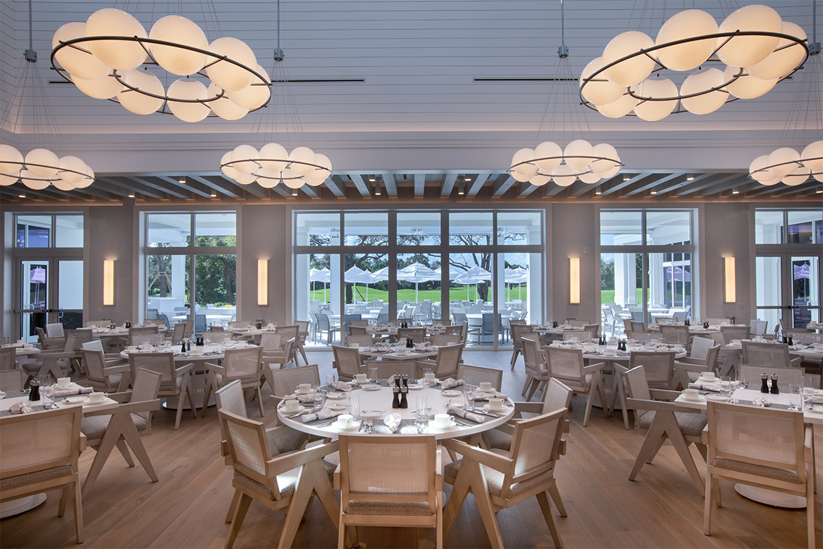 High Ridge Country Club Boynton Beach clubhouse dining room.