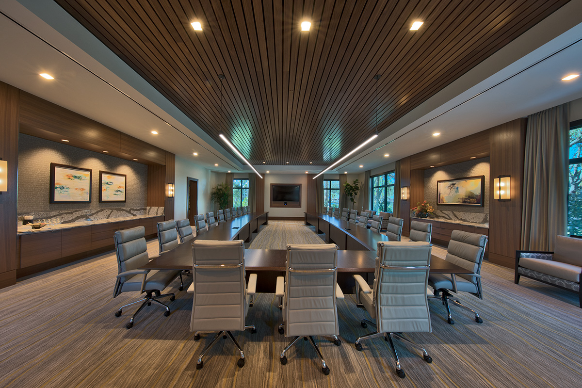 Interior design view of Moorings Park Clubhouse conference room in Naples, FL