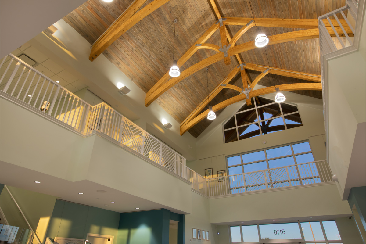 Architectural ceiling detail of the Palm Beach Gardens, FL tennis clubhouse.