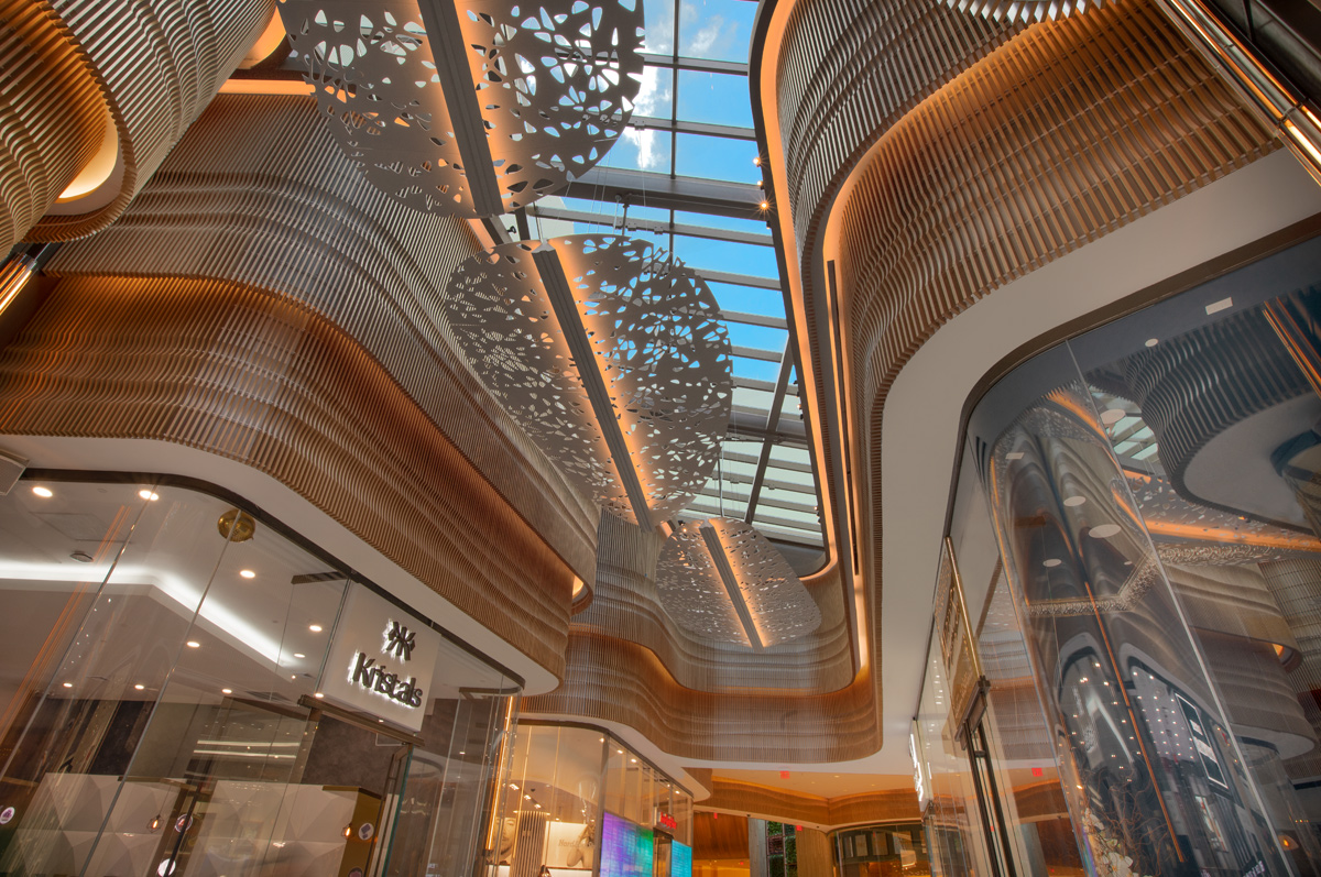 Interior design view of the retail space at the Hard Rock Hollywood hotel.