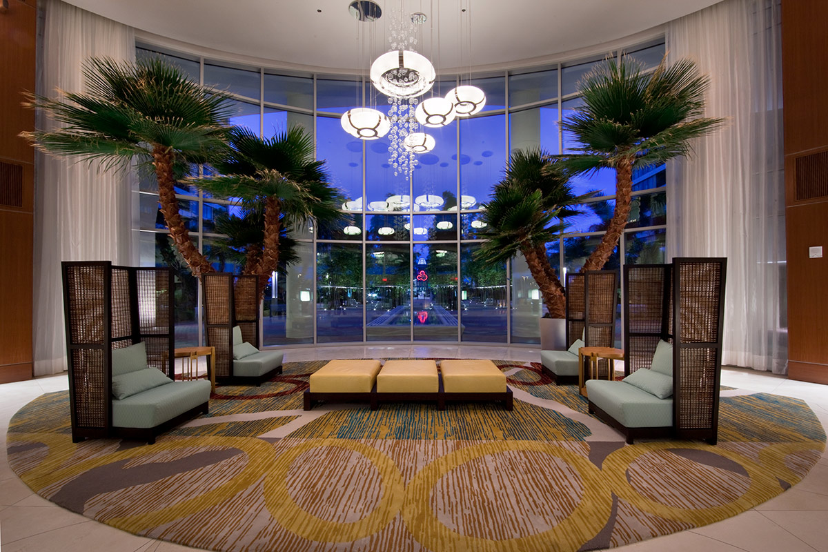Interior design lobby view at Bay Lake Tower at Disney's Resort - Orlando, FL.