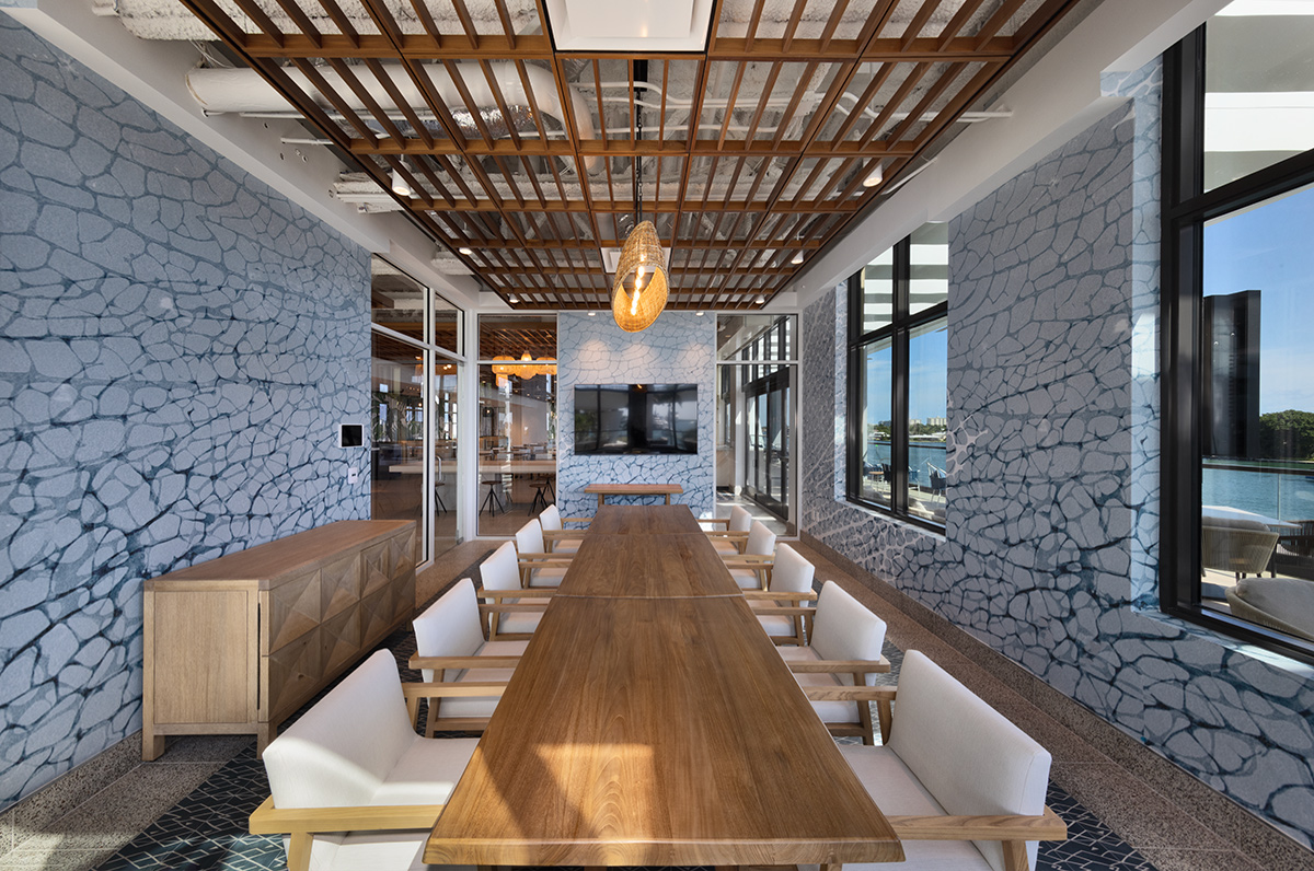 Architectural and interior design view of the Hilton Marina private dining in Fort Lauderdale, FL.
