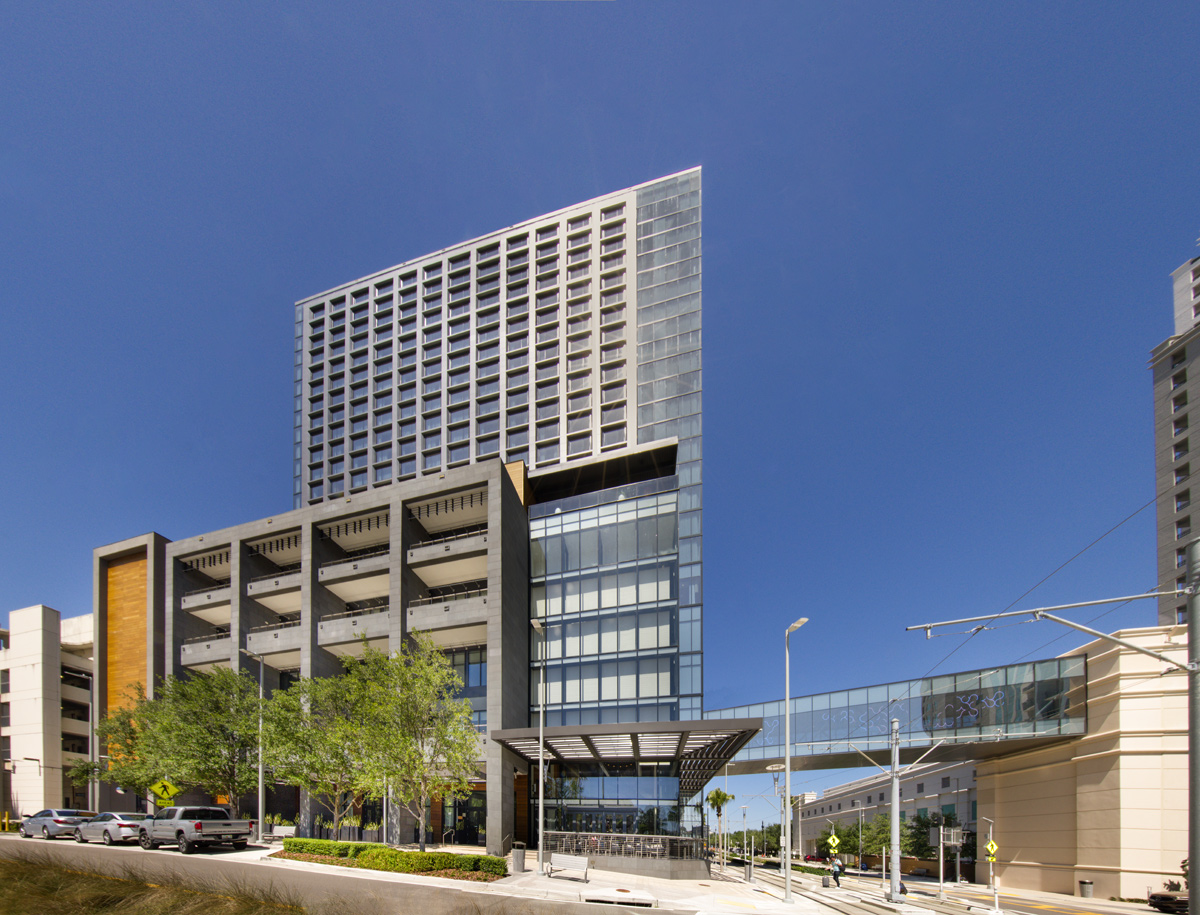 Architectural view of the JW Marriott at Water Street in Tampa, FL.
