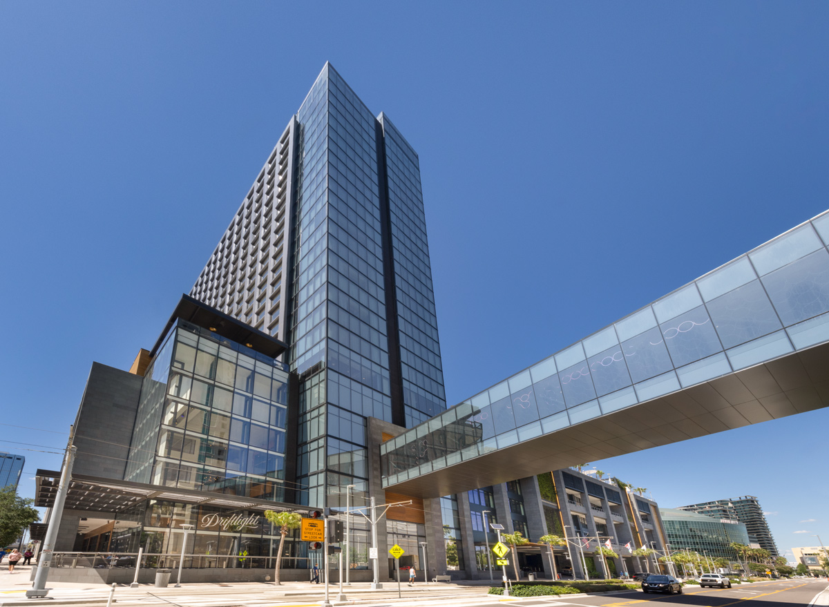 Architectural view of the JW Marriott at Water Street in Tampa, FL.
