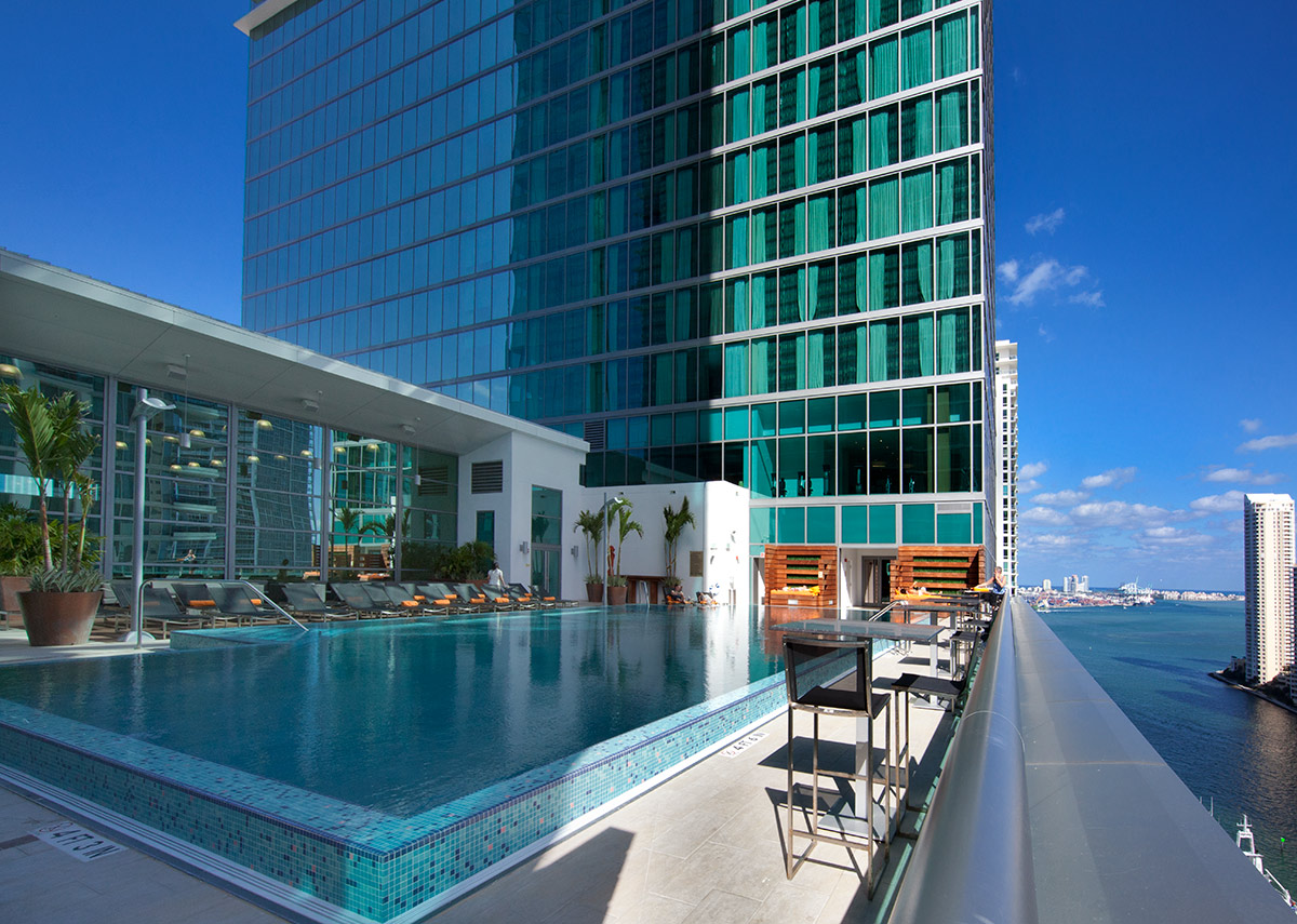 Pool View of the JW Marriott Marquis in downtown Miami providing a luxury hospitality experience.